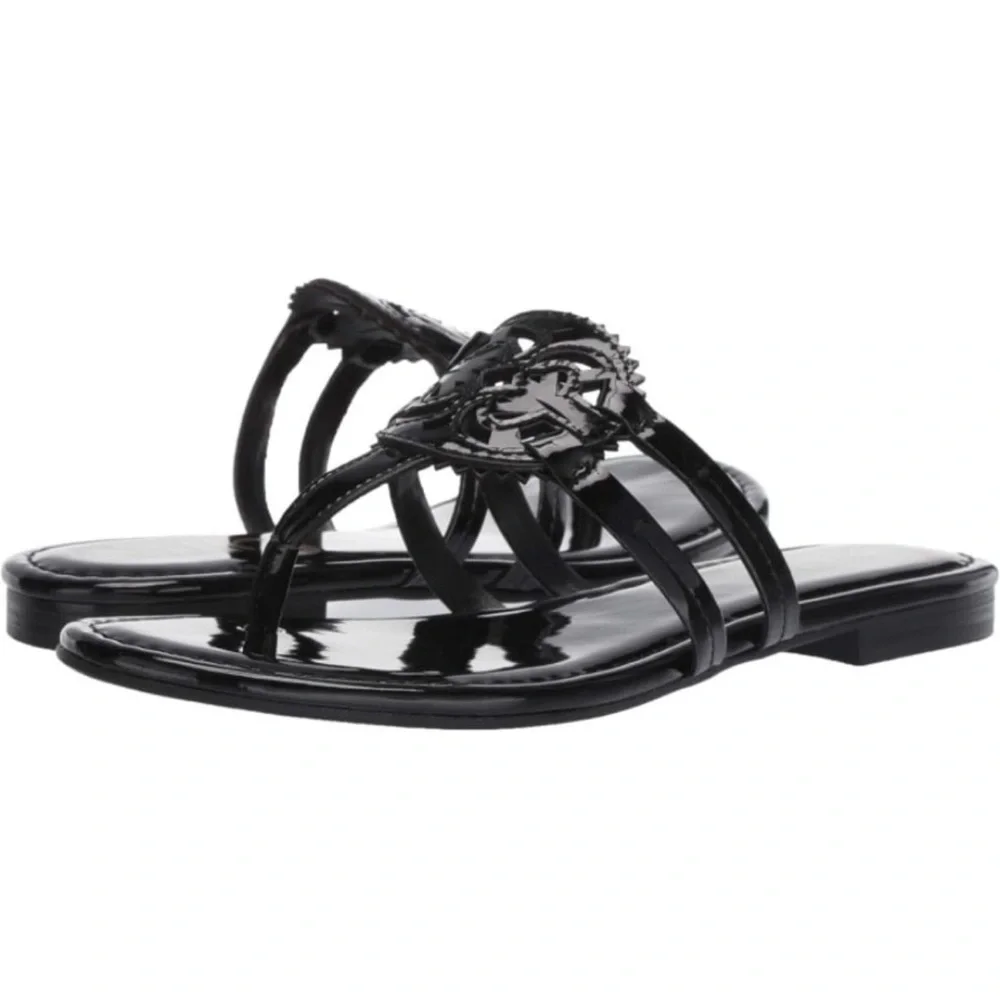 Circus by Sam Edelman Black Faux Patent Leather Sandals Like New Size 11 - Picture 3 of 9